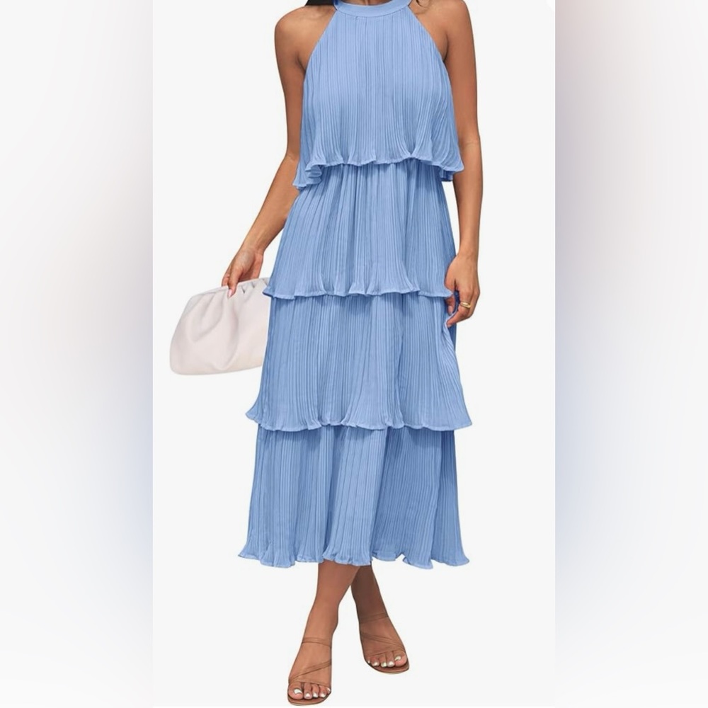 Light Blue Halter Dress